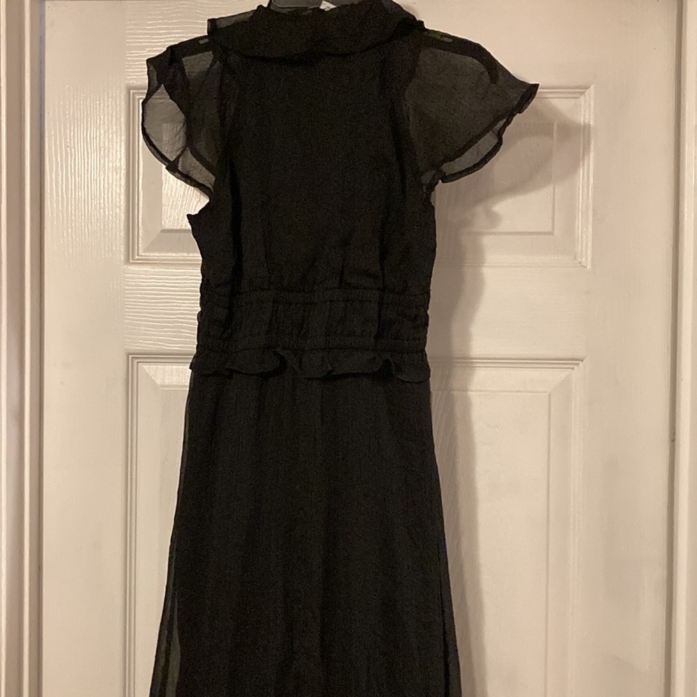 Old Navy Black Midi Dress with Ruffle Details - Picture 6 of 8